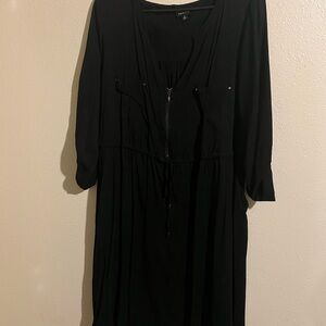 Torrid Black Maxi Dress with Cuffed 3/4 Sleeves
